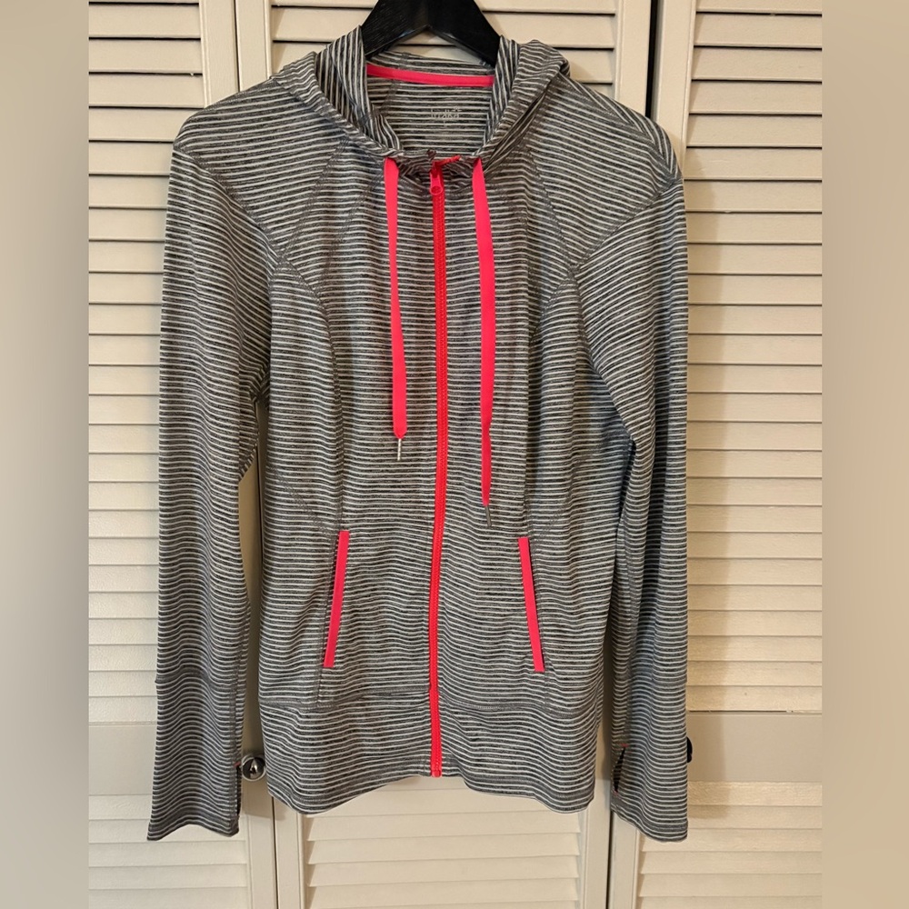Lukka Gray and Pink Striped Hoodie